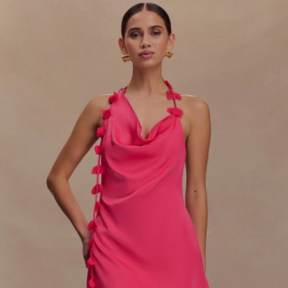 NWT Meshki Gwenda Satin Floral Mini Dress Medium